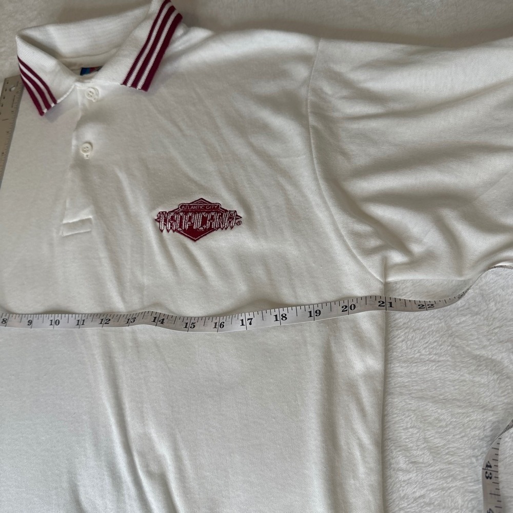 Vintage Souvenir Tropicana Atlantic City Polo Shirt White USA Made LARGE - Picture 3 of 6